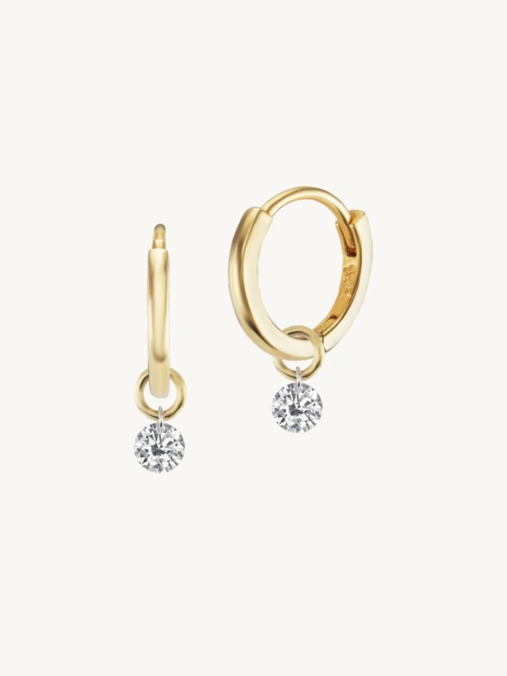 8mm Gold Huggies with Diamonds - NWT